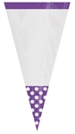 Cone Shaped Purple Polka Dot Bags