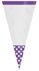 Cone Shaped Purple Polka Dot Bags