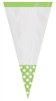 Cone Shaped Kiwi Green Polka Dot Bags