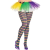 Mardi Gras Striped Adult Tights - Plus Size