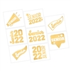 Grad 2022 Gold Temporary Foil Tattoos