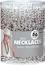 Silver Bead Necklaces 50 Count
