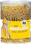 Gold Bead Necklaces - 50 Count