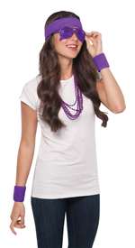 Purple Wristband And Headband Set