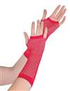 Red Long Fishnet Gloves