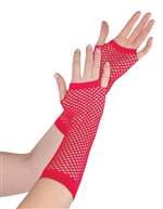 Red Long Fishnet Gloves