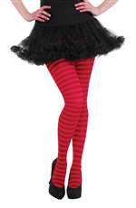 Red 2 Tone Striped Tights