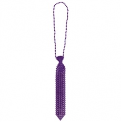 PURPLE BEAD NECKLACE TIE