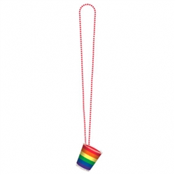 RAINBOW SHOT GLASS NECKLACE