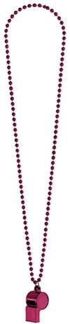 Burgundy Whistle On Chain Necklace