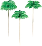 Palm Tree Honycomb PIcks - 3"