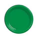 GREEN DESSERT PLASTIC PLATES 7in-20 CT