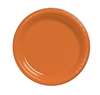 ORANGE DESSERT PLASTIC PLATES 7in-20 CT