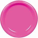 BRIGHT PINK 7in PLASTIC PLATES