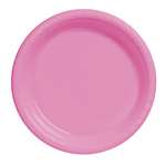 New Pink Plastic Dessert Plates - 7 Inches