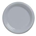 SILVER LUNCHEON PLASTIC PLATES 9in-20 PC