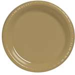 GOLD DINNER PLASTIC PLATES 10.25in.-20 CT