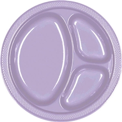 LAVENDER DIVIDED PLASTIC PLATES 10.25in.-20 CT