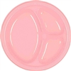 NEW PINK DIVIDED PLASTIC PLATES 10.25in.-20 CT