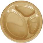 GOLD DIVIDED PLASTIC PLATES 10.25in.-20 CT