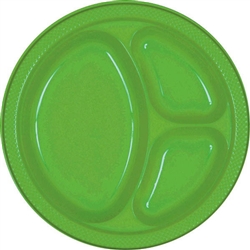 KIWI DIVIDED PLASTIC PLATES 10.25in.-20 CT