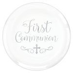 First Communion Round Coupe Platter - Hot-Stamped Plastic