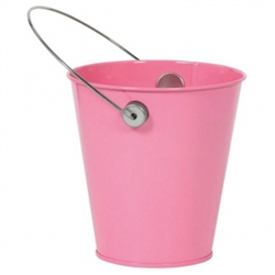 NEW PINK METAL BUCKET