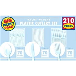 Clear Plastic Cutlery Set - 210 ct.