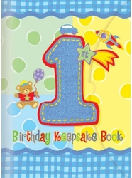 Hugs And Stitches 1st Birthday Blue Keepsake Book