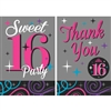 Sweet Sixteen Celebration Invitations  And Thank You Combo Pack