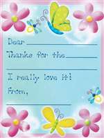 DAZZLING BUTTERFLY THANK YOU CARDS