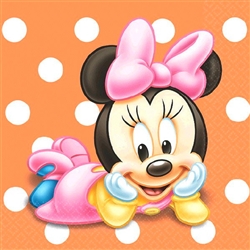 Minnie's 1st Birthday Beverage Napkins