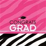 Zebra Party Grad Beverage Napkins