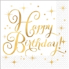 Happy Birthday Gold Foil Stamped Luncheon Napkins
