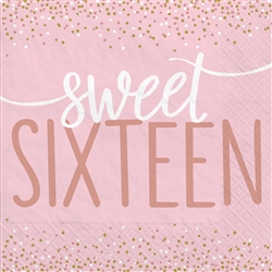 Sweet Sixteen Blush Luncheon Napkins