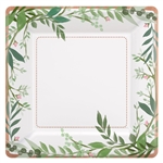 Love and Leaves 7 Inch Square Metallic Plates