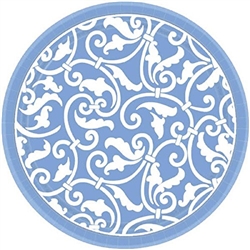 Ornamental Scroll Blue 7 Inch Plates