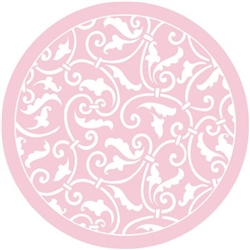 Ornamental Scroll Pink 7 Inch Plates