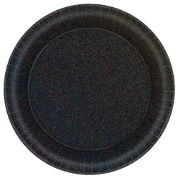 Black Round Prismatic Plates, 8 1/2"
