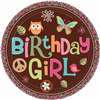 HIPPIE CHICK BDAY 9" PLATES