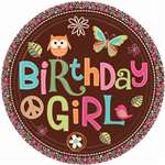 HIPPIE CHICK BDAY 9" PLATES