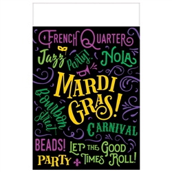 Mardi Gras Plastic Table Cover