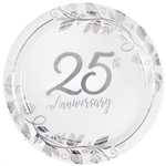 Happy 25th Anniversary 10" Metallic Plates