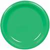 GREEN 7  PLASTIC PLATES PARTY PACK - 50CT
