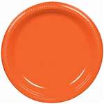 ORANGE 7  PLASTIC PLATE PARTY PACK - 50CT