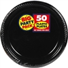 BLACK 7  PLASTIC PLATE PARTY PACK 50CT