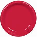 RED 10in. PLASTIC PLATE PARTY PACK - 50CT