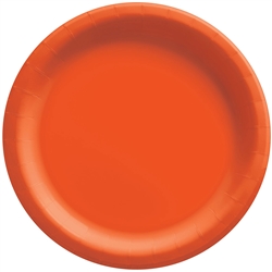 Orange 6 3/4 inch Paper Plates Big Party Pack - 50 Count