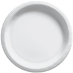 White 6 3/4 inch Paper Plates Big Party Pack - 50 Count