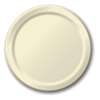 IVORY LUNCHEON PAPER PLATES 9in.-20 Ct